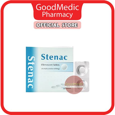 Stenac 600mg For Phlegm 2 Effervescent Tablets Shopee Malaysia