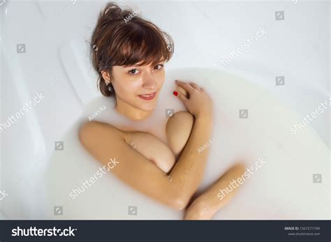 Beautiful Sexy Naked Girl Resting Milk Stock Photo Shutterstock