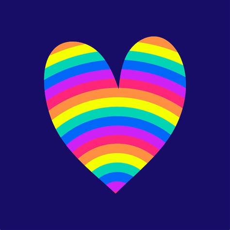 Corazón con el color del arco iris para el mes del orgullo lgbt y gay o lesbiana Vector Premium