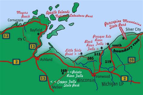Fall Color Tour Maps Wisconsin Upper Peninsula