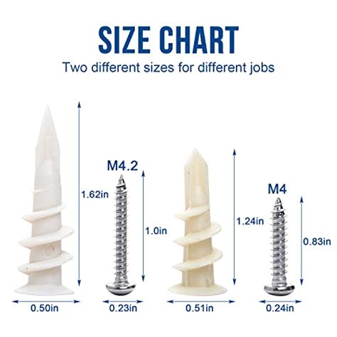 Juidinto Drywall Anchors With Screws Assortment Kit Plastic Wall