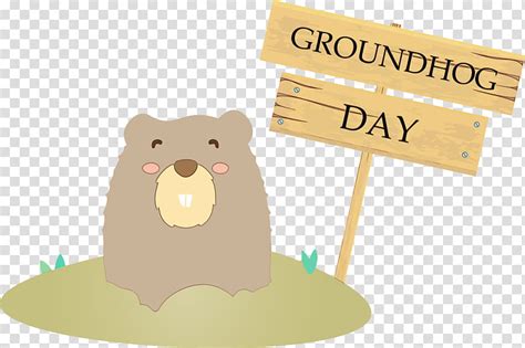 Groundhog Day Happy Groundhog Day Hello Spring Watercolor Paint