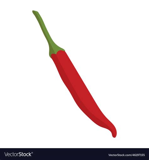 Hot Chili Pepper One Red Icon For Spicy Food Vector Image