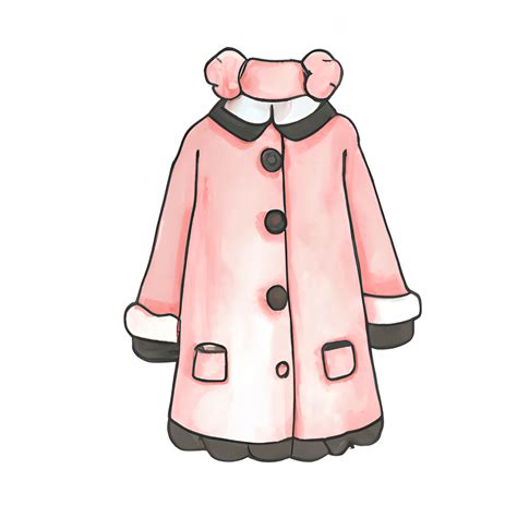 Watercolor Kawaii Chibi Coat · Creative Fabrica