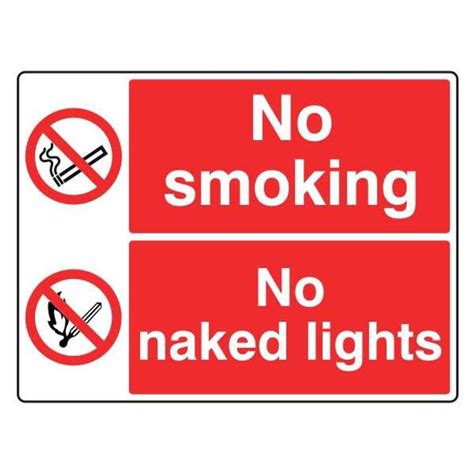 Shop Lasting Impressions NO Smoking No Naked Lights Sign Label No Smoking Signs Zoro UK