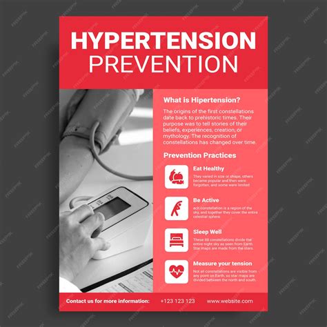 Free Vector | Hypertension prevention poster