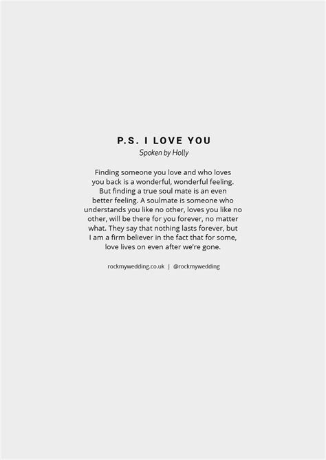 PS I Love You Wedding Reading Spoken by Holly - Rock My Wedding