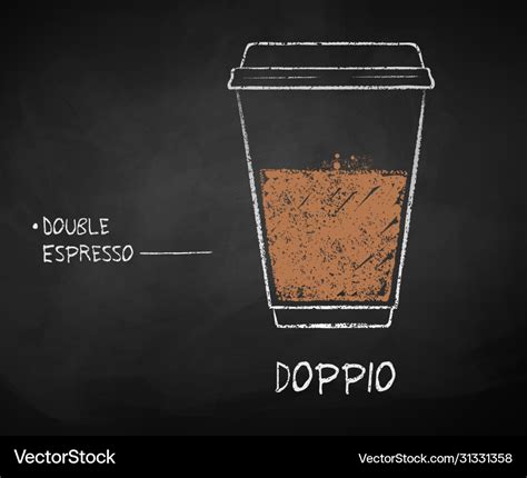 Doppio coffee recipe Royalty Free Vector Image