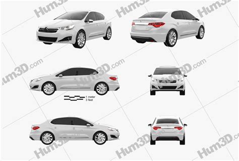 Citroen C4 L 2014 Blueprint Template