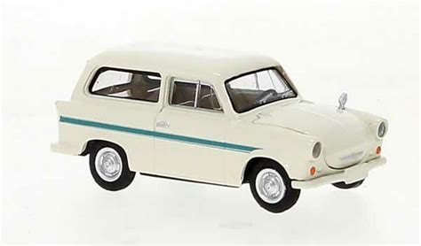 Brekina 1960 Trabant P 50 Kombi Station Wagon Assembled White