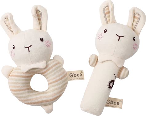 Amazon co jp Promise Babe りんりんスティック ラトル がらがら おもちゃ 赤ちゃん 布のおもちゃ うさぎ オーガニックコットン 出産祝い 知育玩具 新生児 子供