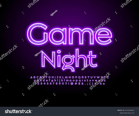 Vector Neon Sign Game Night Bright Stock Vector Royalty Free 2153140417 Shutterstock