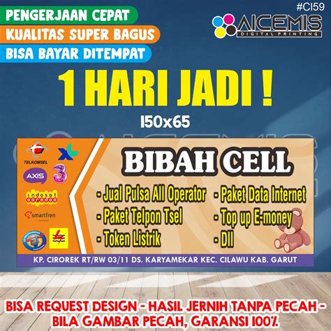 Jual Spanduk 1 Hari Jadi Spanduk Banner Etalase Konter Pulsa