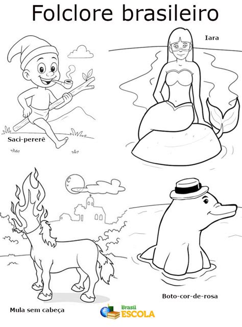 Desenhos para colorir: Folclore brasileiro. Personagens do folclore ...