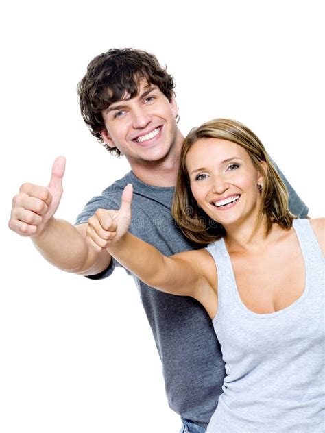 Smiling People with Thumbs-up Gesture Stock Image - Image of beautiful ...