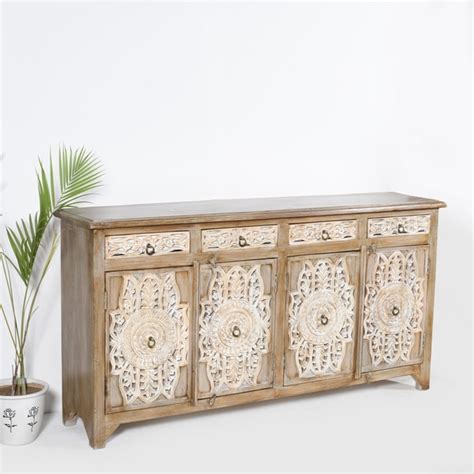 Carved Four Door Sideboard Chisel And Log