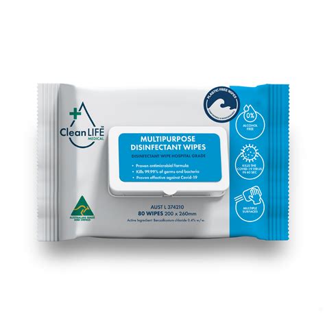 Multipurpose Disinfectant And Detergent Wipes Soft Pack Cleanlife Medical