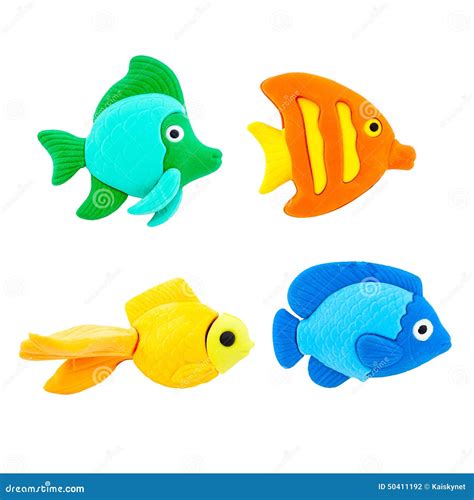 Fish Modelling Clay On A White Background Stock Photo Image Of