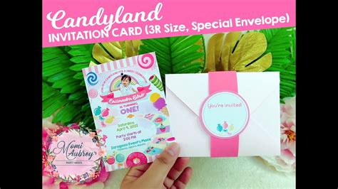 Candyland Invitation Card With Special Envelope Youtube