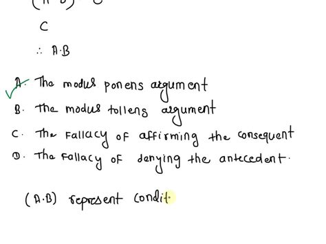 VIDEO solution: AàB A B is the argument form called Group of answer choices Affirming the ...