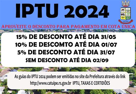 IPTU 2024 JÁ ESTÁ DISPONÍVEL PARA CONSULTA E PAGAMENTO PAGUE SEU IPTU