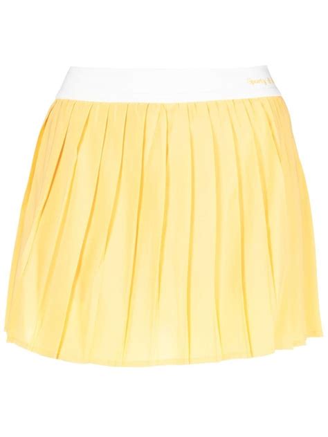 Sporty And Rich Prince Pleated Tennis Skirt In Yellow Modesens