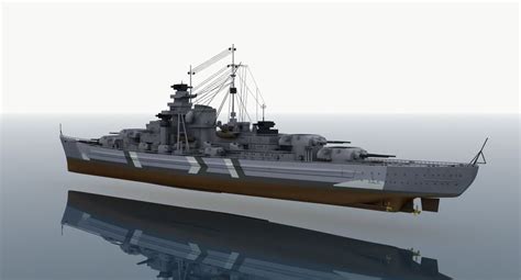 Линкор Бисмарк Низкополигональная 3D Модель $29 - .max - Free3D