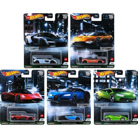 HOT WHEELS SET COMPLETO EXOTIC ENVY 5 MINIATURAS CAR CULTURE Escorrega o Preço
