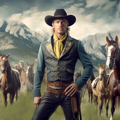 Modelo Masculino Ai Hot Cowboy Modelo De Portada Rom Ntica Fotograf A Ai Retrato De Hombre