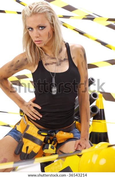 Sexy Blonde Female Construction Worker Stock Photo Shutterstock