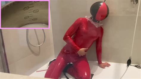 4 Liters Enema In PVC Catsuit And Latex Inflatable Mask Pornhub Gay