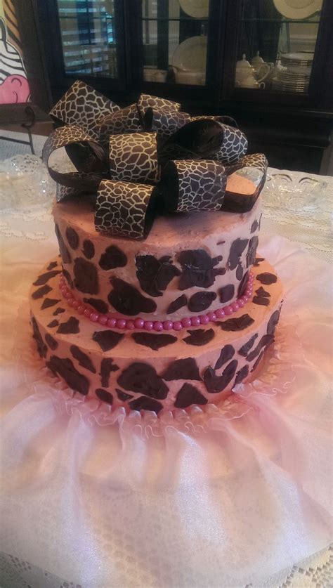 Giraffe Print Baby Shower Cake