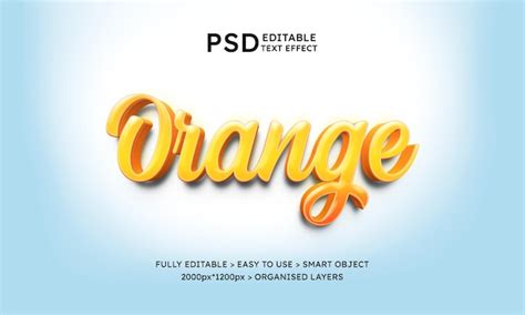 Efecto De Texto Editable 3d Naranja Archivo PSD Premium