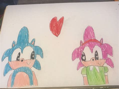 Classic Sonic x Classic Amy (Art Trade) by MarissasArt on DeviantArt