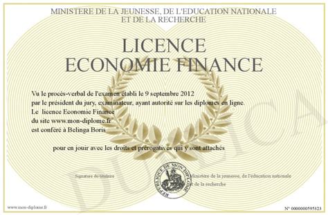 licence economie finance