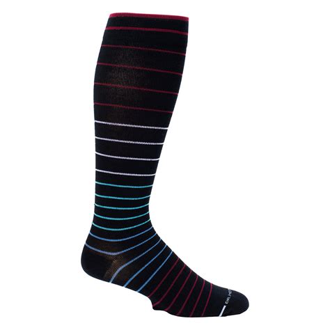 Knee-High Compression Socks For Men | Dr. Motion | Jaquard Stripe