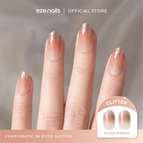 Jual Eze Nails Charismatic In Nude Glitter Spot On Manicure Kuku Tempel Tangan Shopee