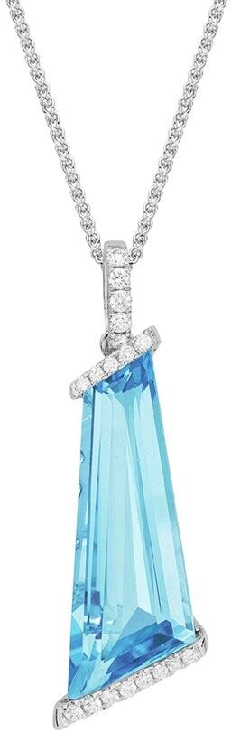 Diamond Select Cuts 14K 10 62 Ct Tw Diamond Blue Topaz Necklace