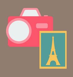 Eiffel tower with photo camera Royalty Free Vector Image