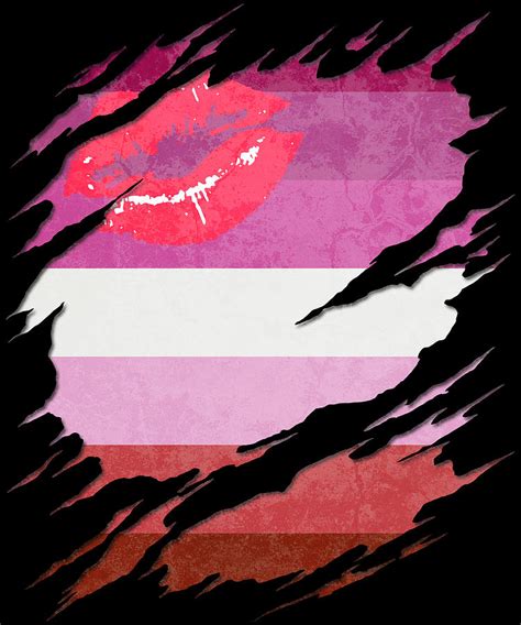 Lipstick Lesbian Pride Flag Ripped Reveal Digital Art By Patrick Hiller Fine Art America