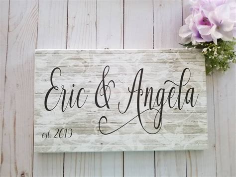 Wedding Signs Wood, Personalized Wedding Signs, Personalized Name Sign ...