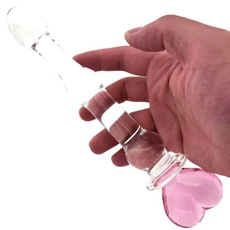 FBHSECL Butt Plug Pink Heart Glass Dildo Producto Para Adultos Cuentas Anales Juguetes Sexy Para