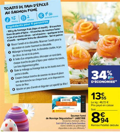 Promo Saumon Fum De Norv Ge D Gustation Labeyrie Chez Carrefour Market