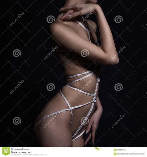 Nude Body Girl In Rope Stock Photo Image Of Mazahism 116113762