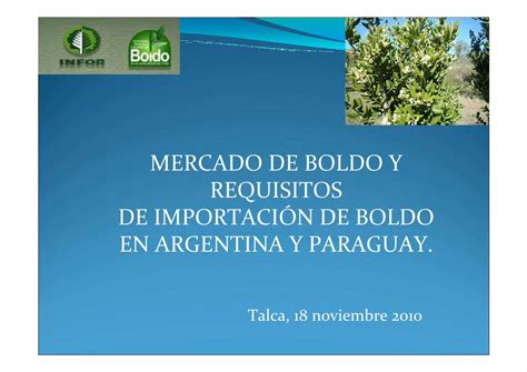 Pdf Mercado Del Boldo Y Requisitos De Importaci N En Productos