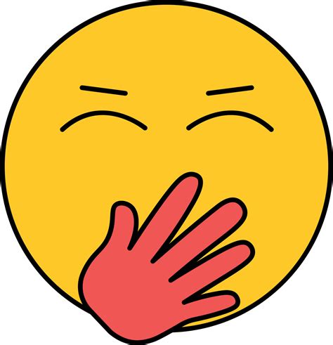 Hand Over Mouth Emoji Icon In Red And Yellow Color 24467355 Vector Art