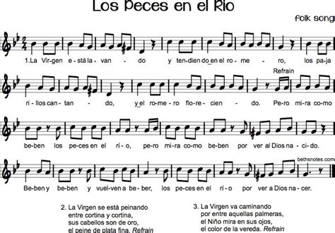 Los Peces En El Río Beth S Notes Spanish Music Teaching Music Sheet Music