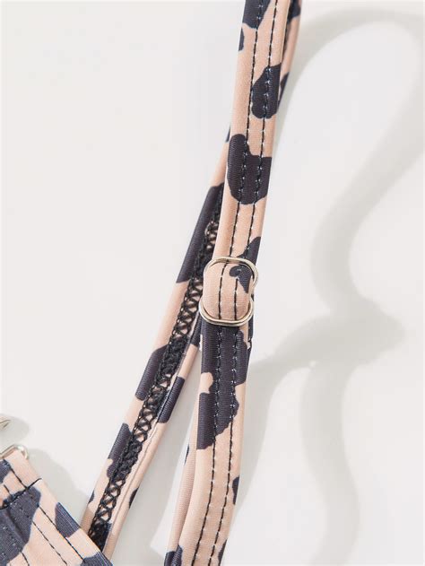 Bikini Swimsuit Bikini Digital Print Sexy Leopard Split V Top Swimsuit On Luulla