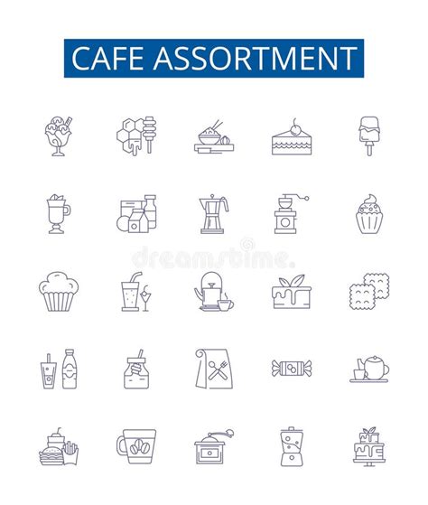 Cafe Assortment Line Icons Signs Set Design Collection Of Coffee Tea