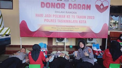 Peringati Hari Jadi Polwan Ke 75 Polres Tasikmalaya Kota Gelar Donor Darah